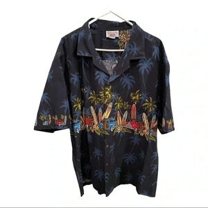 Pacific Legend Island Woodie Surfboard Hawaiian Shirt Sz 3XL